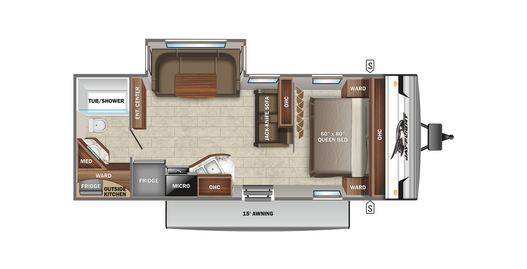 2022 JAYCO JAY FLIGHT 24RBS, , floor-plans-day image number 0